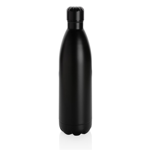 XD Collection Szolid színű vákuum palack rozsdamentes acélból 1 liter, fekete